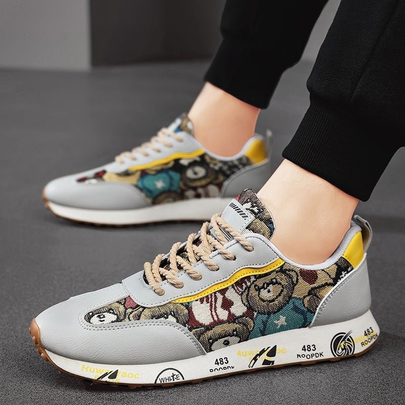 Men's Summer Breathable Sneakers with Bear Design - CasualFlowshop