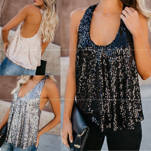 Women's Sequined Camisole Vest - CasualFlowshop
