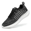 Gray and black sneaker with white sole on a white background