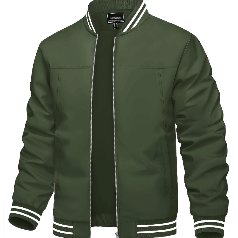 Men's Lightweight Windproof Bomber Jacket – Style Meets Performance - CasualFlowshop