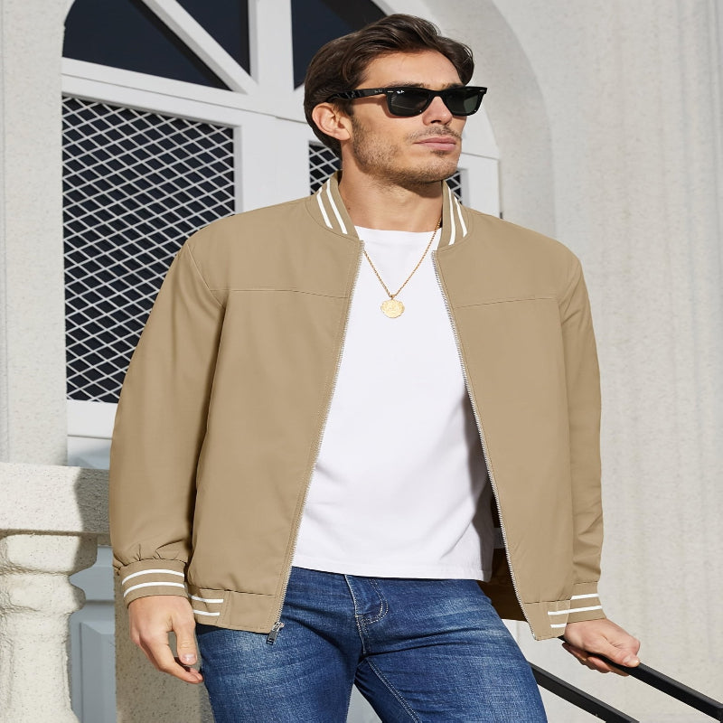 Men's Lightweight Windproof Bomber Jacket – Style Meets Performance - CasualFlowshop