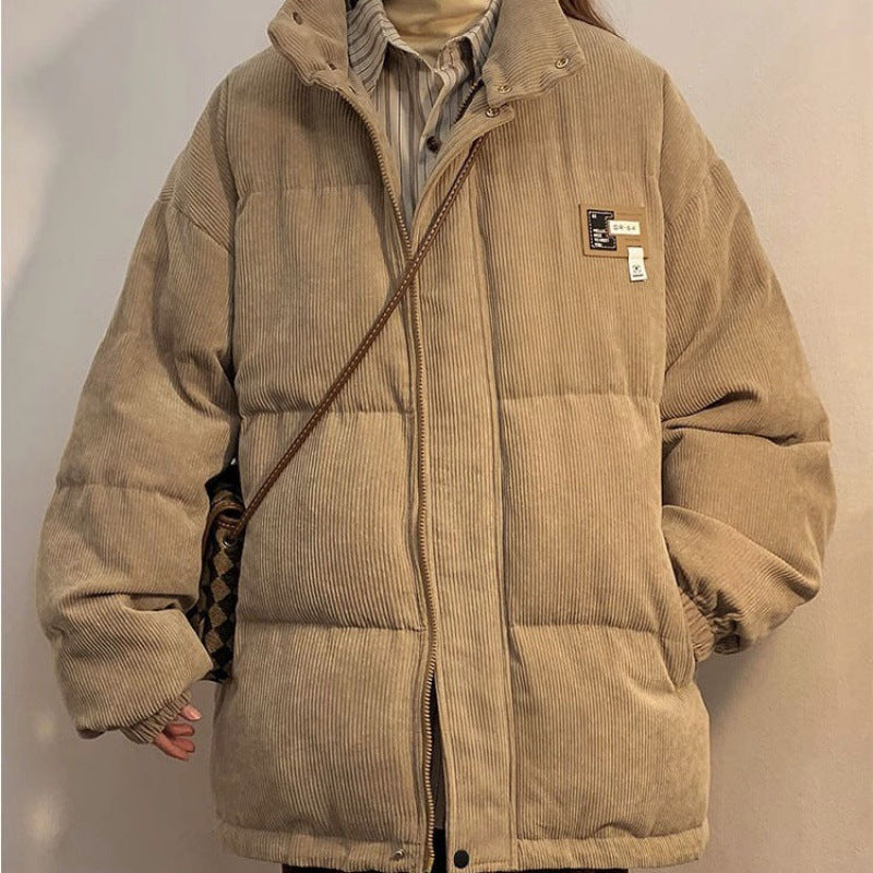 Corduroy Cotton-padded Coat For Men And Women Winter Thickened French Coat - CasualFlowshop