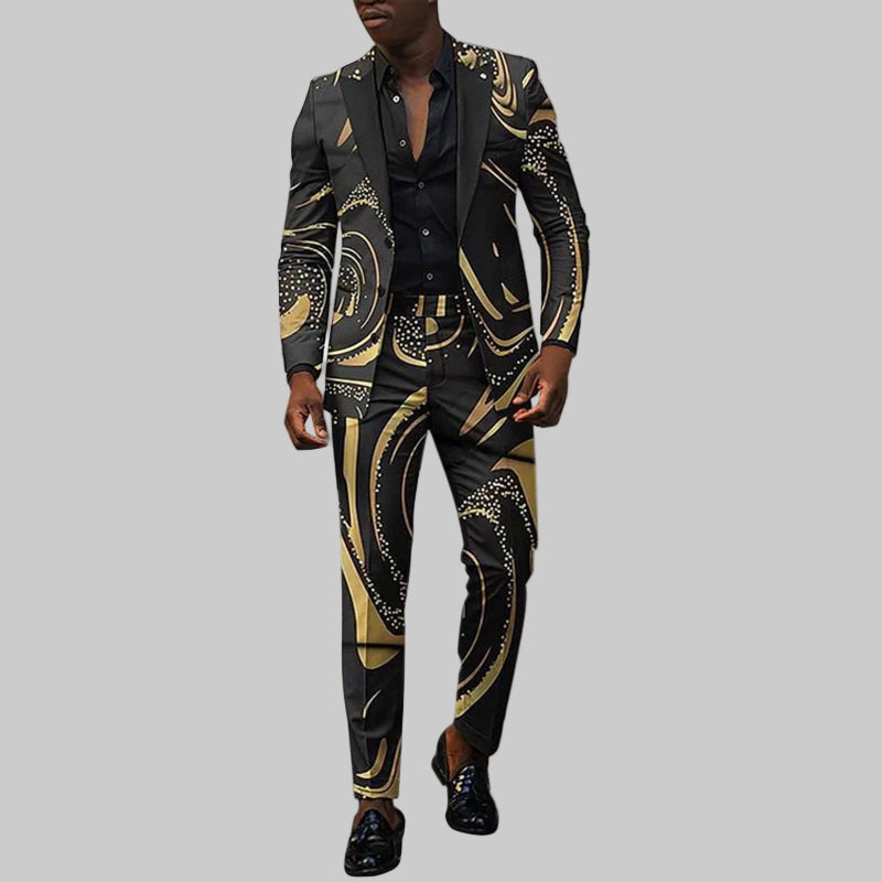 Men’s Slim Fit Wedding Suit Set – Blazer & Pants Tuxedo - CasualFlowshop