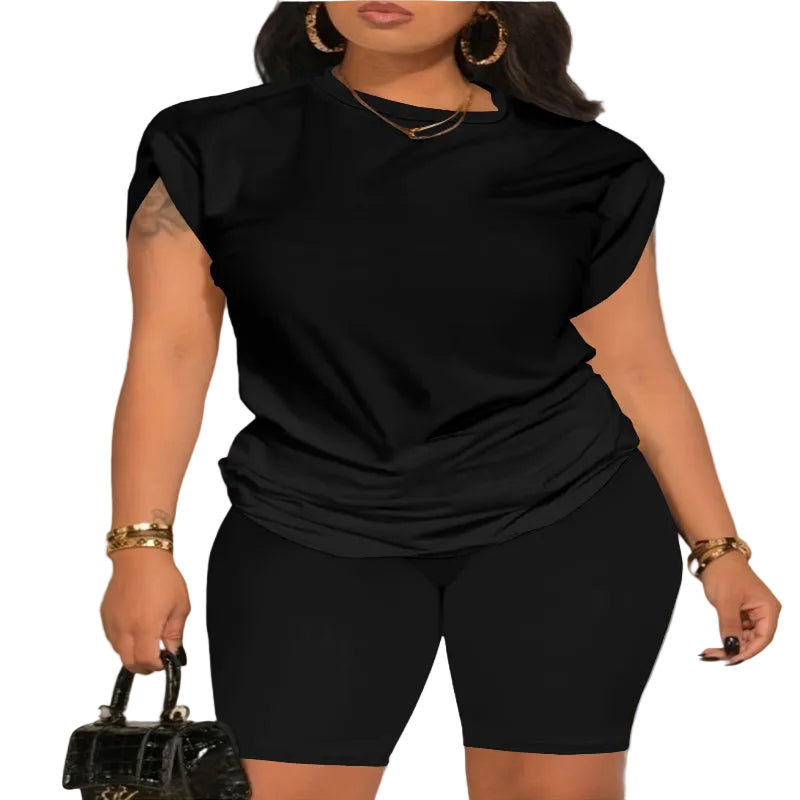 Women’s Biker Short Lounge Set – Comfy Summer Outfit - CasualFlowshop