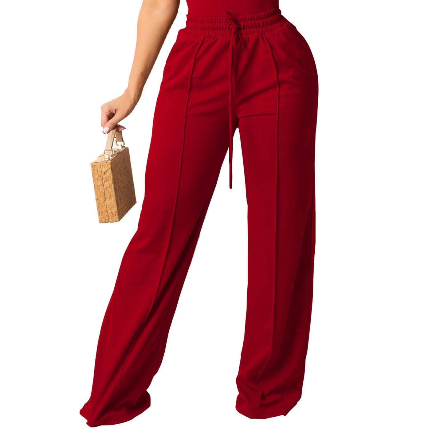 High Waisted Wide Leg Pants – Elastic Waist Lounge Style - CasualFlowshop