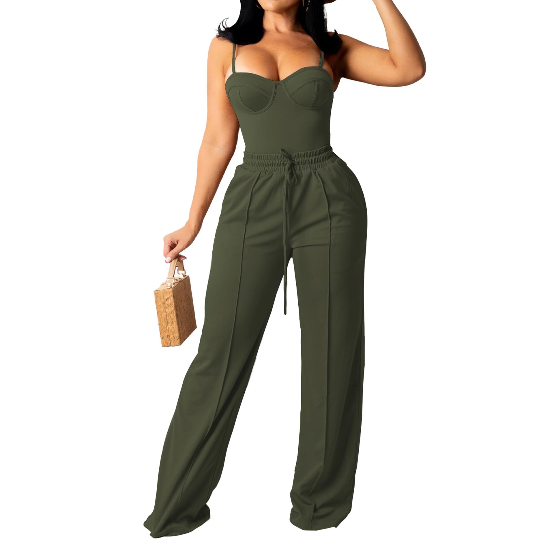High Waisted Wide Leg Pants – Elastic Waist Lounge Style - CasualFlowshop