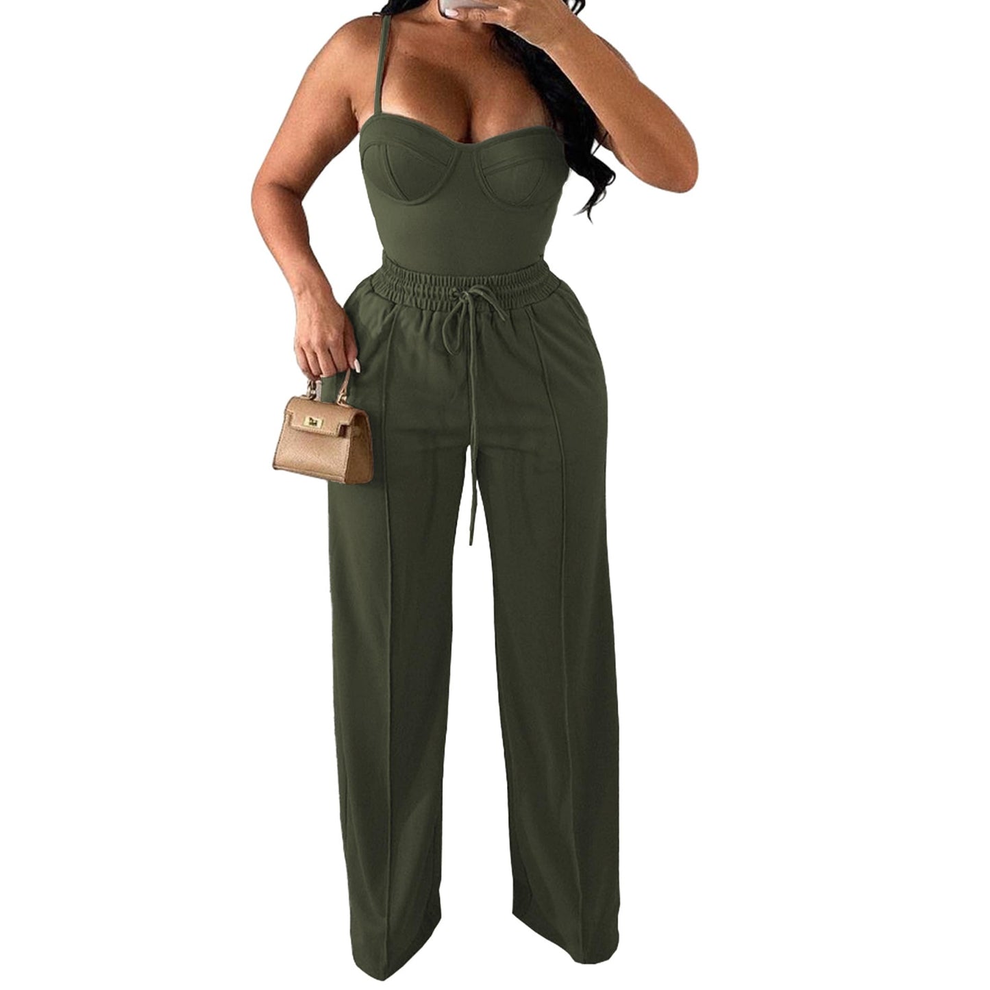 High Waisted Wide Leg Pants – Elastic Waist Lounge Style - CasualFlowshop