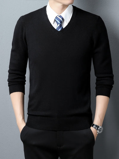 Men’s Wool V-Neck Sweater – Soft Knit Comfort & Style
