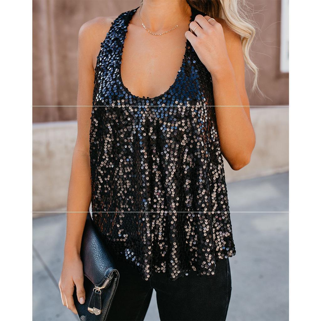 Women's Sequined Camisole Vest - CasualFlowshop
