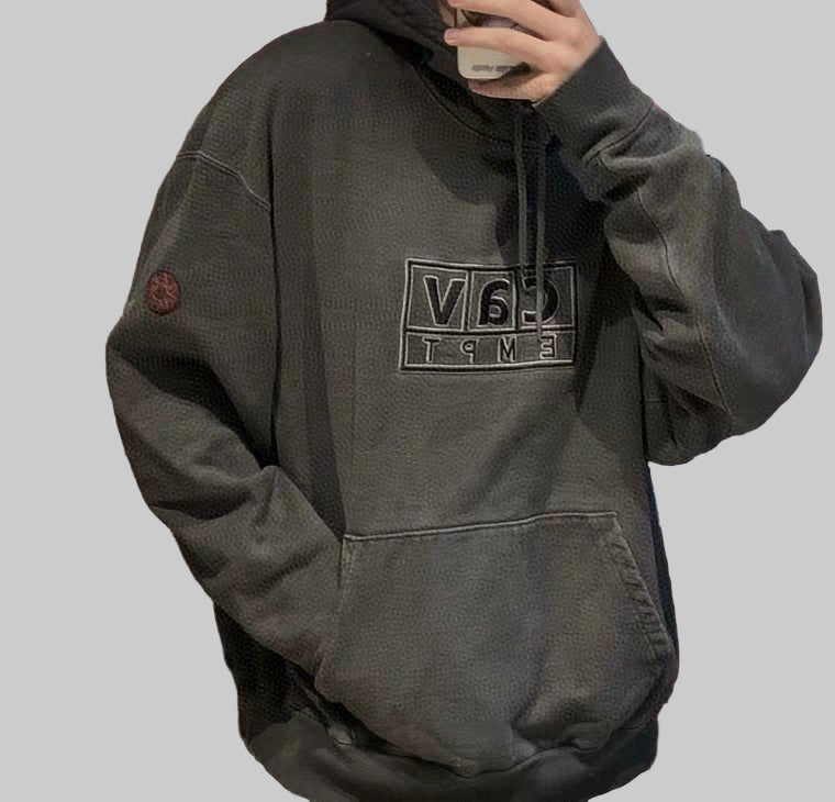 Men’s Vintage Oversized Embroidered Hoodie – Casual Streetwear - CasualFlowshop