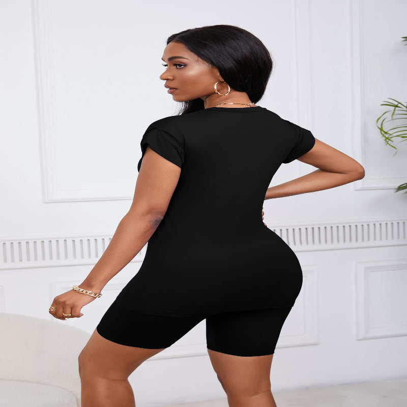 Women’s Biker Short Lounge Set – Comfy Summer Outfit - CasualFlowshop