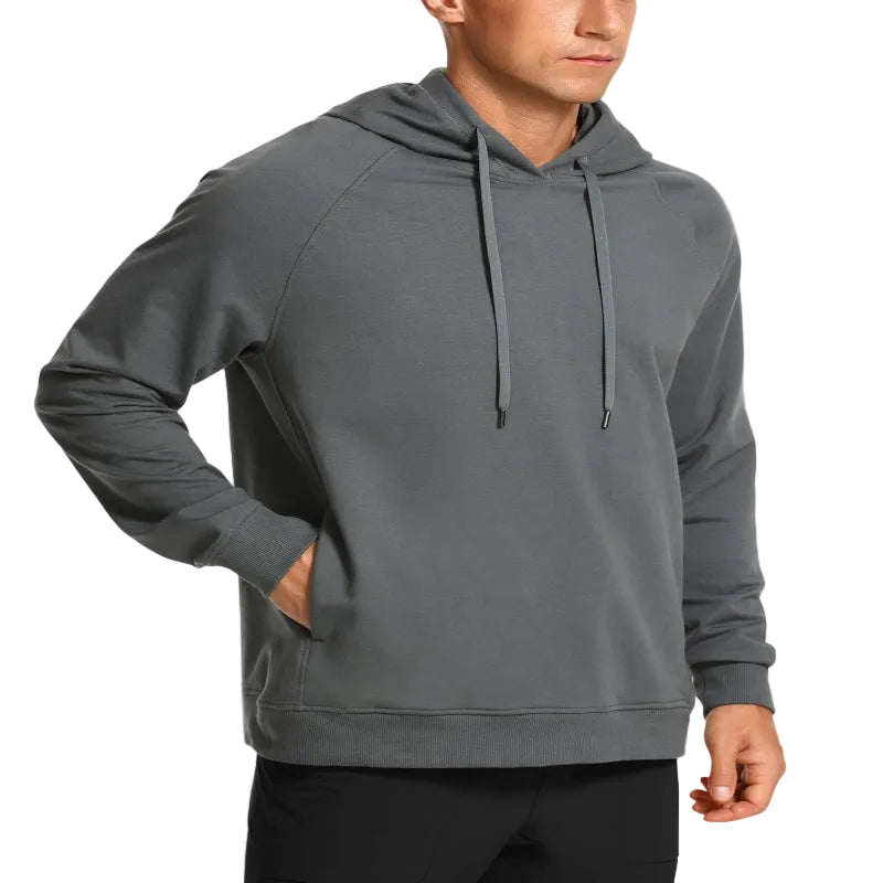Men’s French Terry Hoodie – Soft, Stretchy & Breathable Sweatshirt - CasualFlowshop