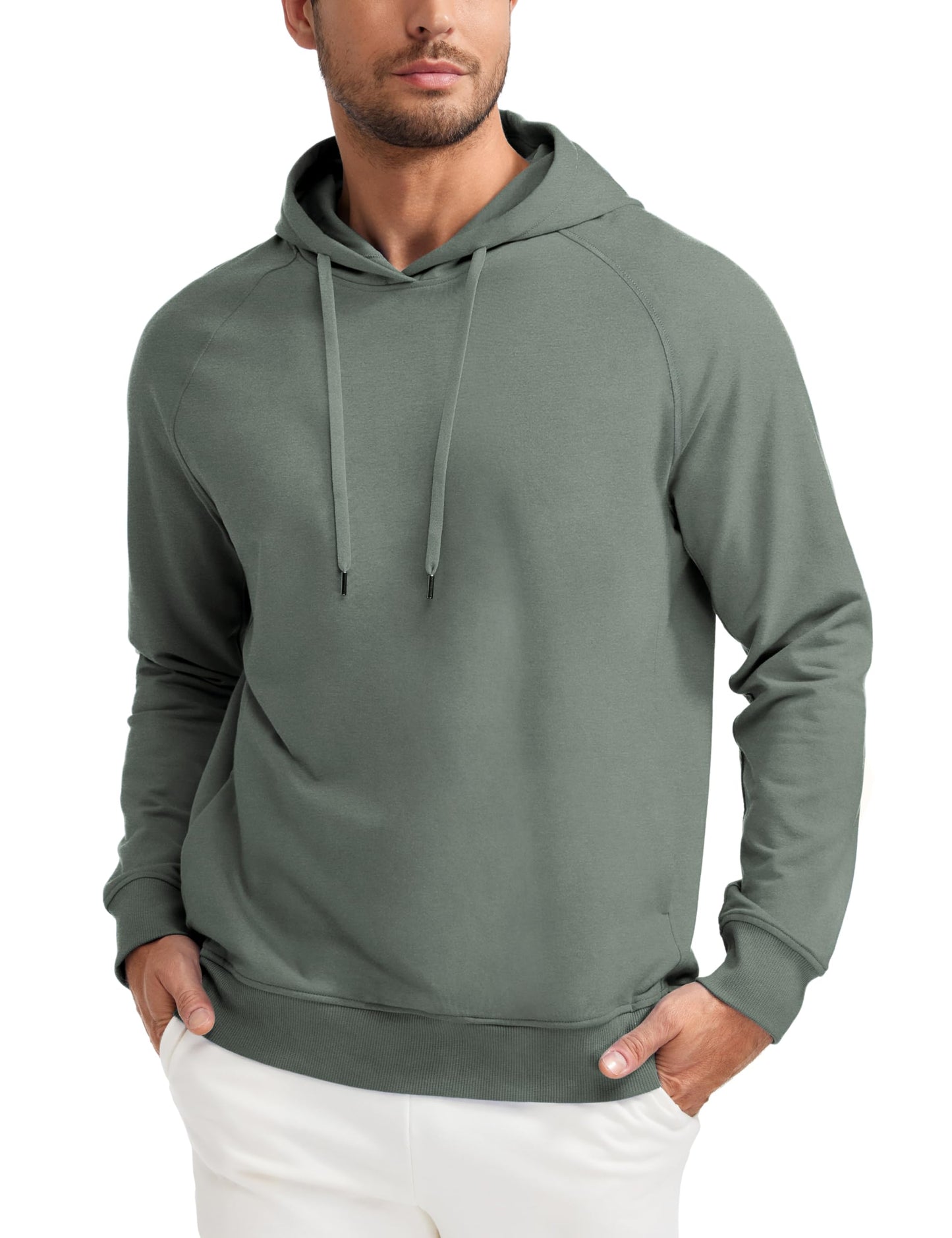 Men’s French Terry Hoodie – Soft, Stretchy & Breathable Sweatshirt - CasualFlowshop