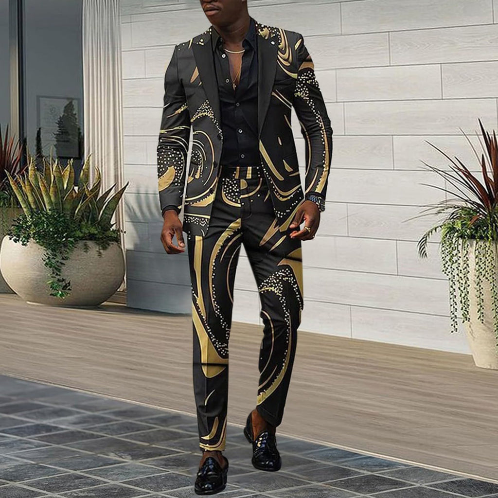 Men’s Slim Fit Wedding Suit Set – Blazer & Pants Tuxedo - CasualFlowshop