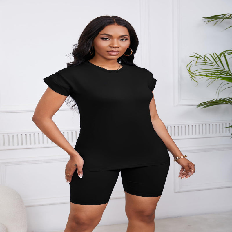 Women’s Biker Short Lounge Set – Comfy Summer Outfit - CasualFlowshop