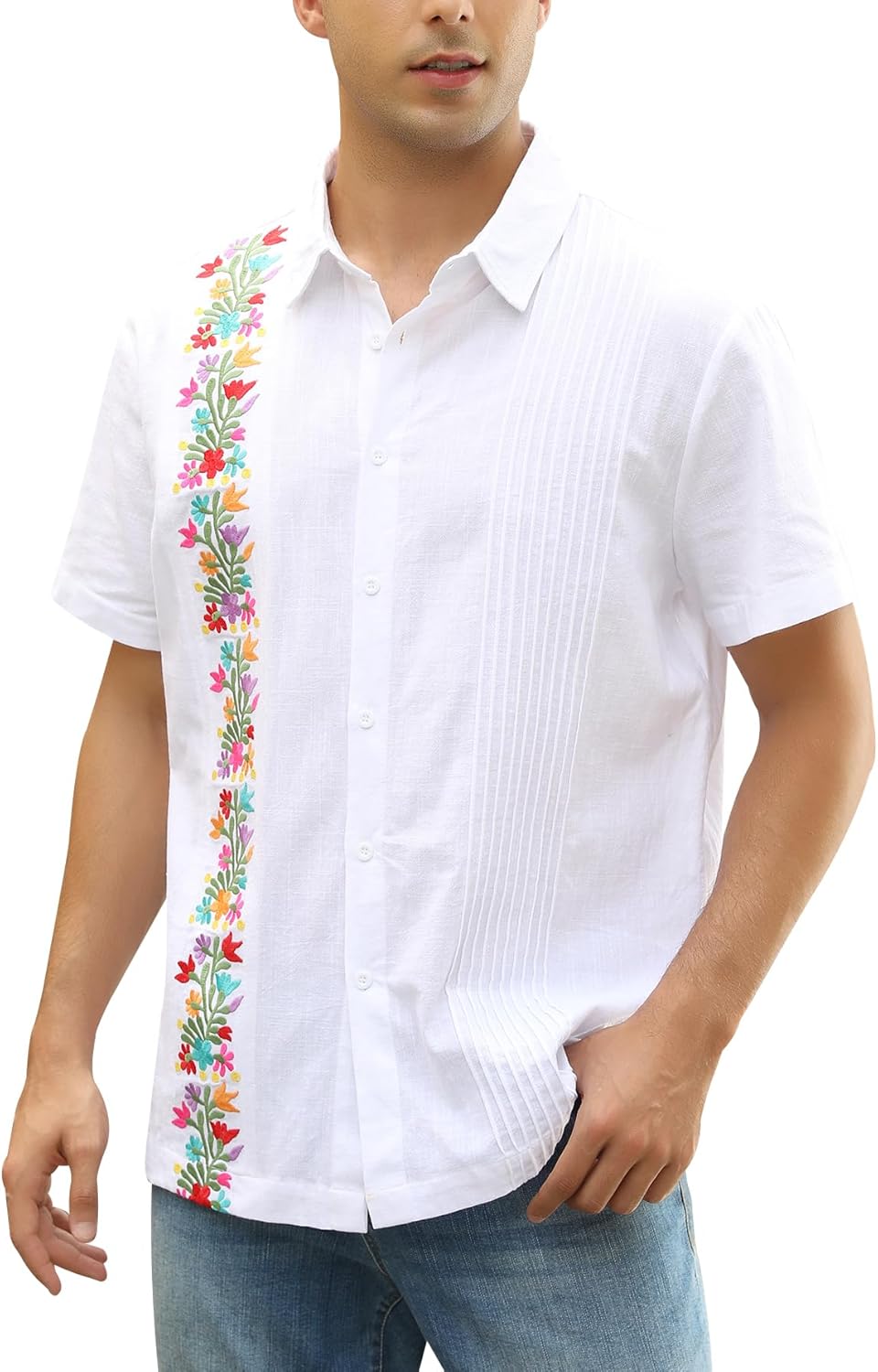 Men’s Black & Gold Guayabera Shirt – Traditional Mexican Elegance - CasualFlowshop