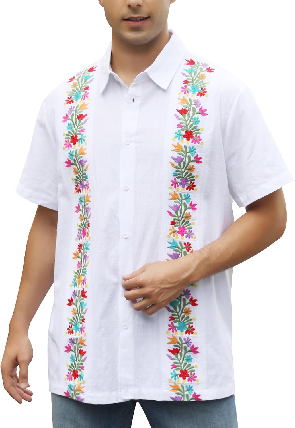 Men’s Black & Gold Guayabera Shirt – Traditional Mexican Elegance - CasualFlowshop