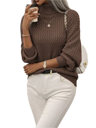 Women’s Turtleneck Thick Needle Sweater – Warmth Meets Elegance