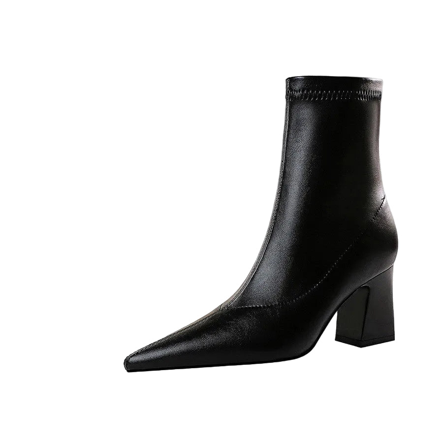 City Lift platform ankle boots
 for women with 7 cm heel and PU leather finish – black