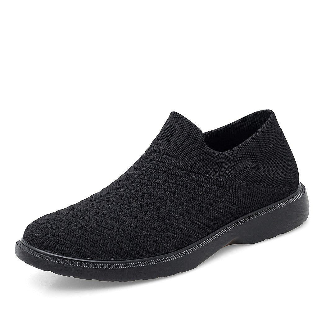 Men’s Black Mesh Slip - On Shoes – Breathable & Casual - CasualFlowshop