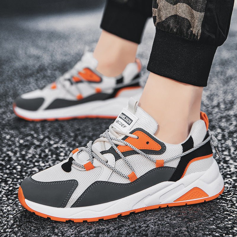 Unisex breathable mesh sneakers in white and black – lightweight summer shoes for men.