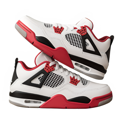Unisex Air Max Retro Sneakers White  red and black accents 