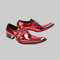 Men’s Wine Red Patent Leather Shoes – Statement Style