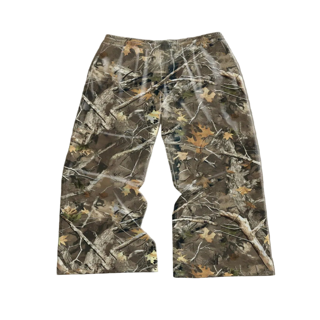 Men’s Vintage Camo Wide Leg Pants – Casual Baggy Streetwear - CasualFlowshop