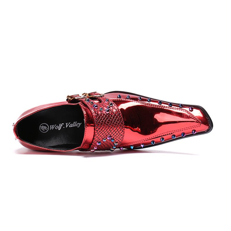 Men’s Wine Red Patent Leather Shoes – Statement Style