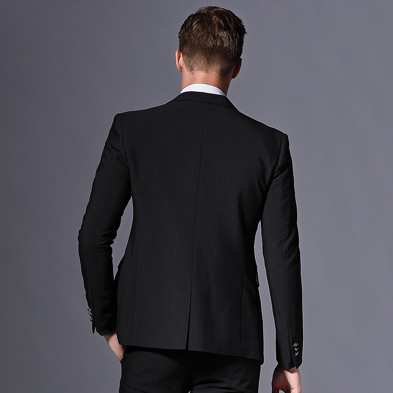 Classic Men's Wedding Suit - Premium Formal Black Tuxedo for Grooms & Special Occasions - CasualFlowshop