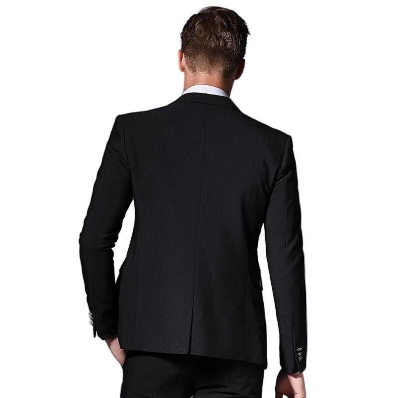 Classic Men's Wedding Suit - Premium Formal Black Tuxedo for Grooms & Special Occasions - CasualFlowshop