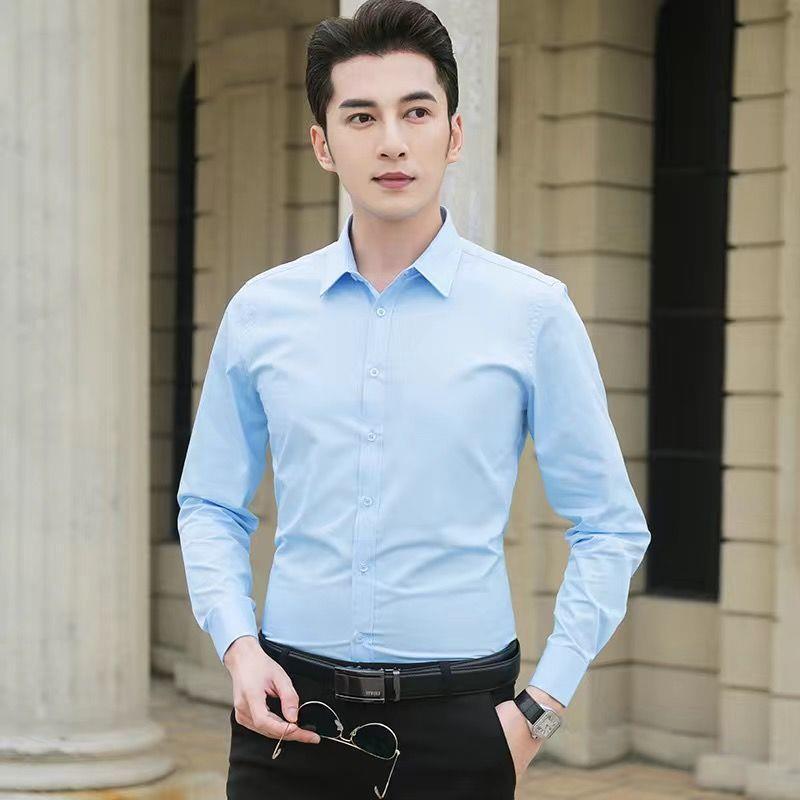 Slim Fit Men’s Dress Shirt – Long Sleeve White Formal & Casual Wear - CasualFlowshop