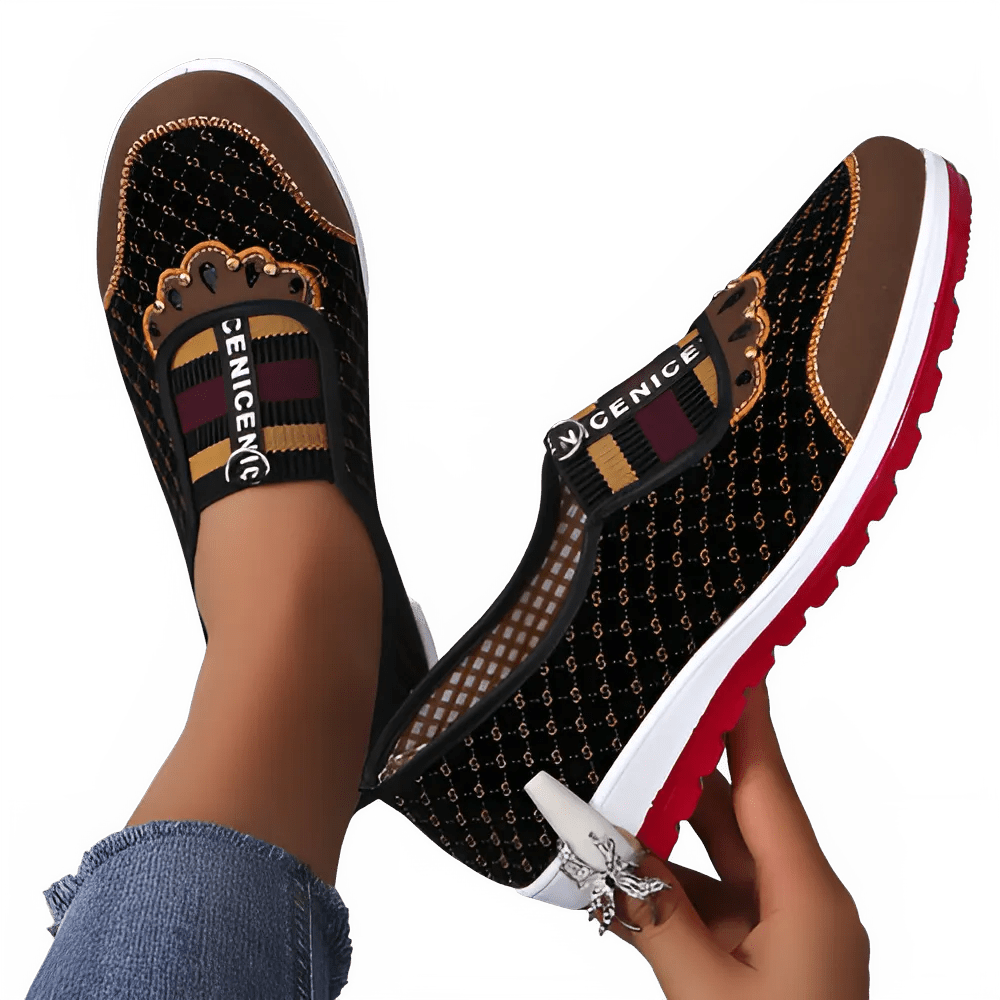 Women’s Slip - On Walking Shoes for Flat Feet – Breathable Mesh Comfort Flats - CasualFlowshop