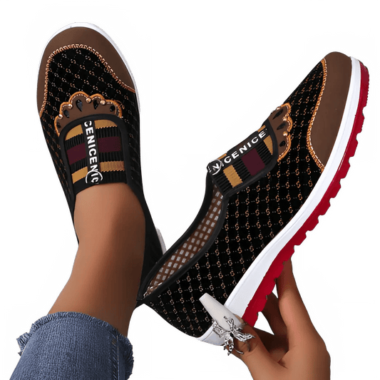 Women’s Slip - On Walking Shoes for Flat Feet – Breathable Mesh Comfort Flats - CasualFlowshop