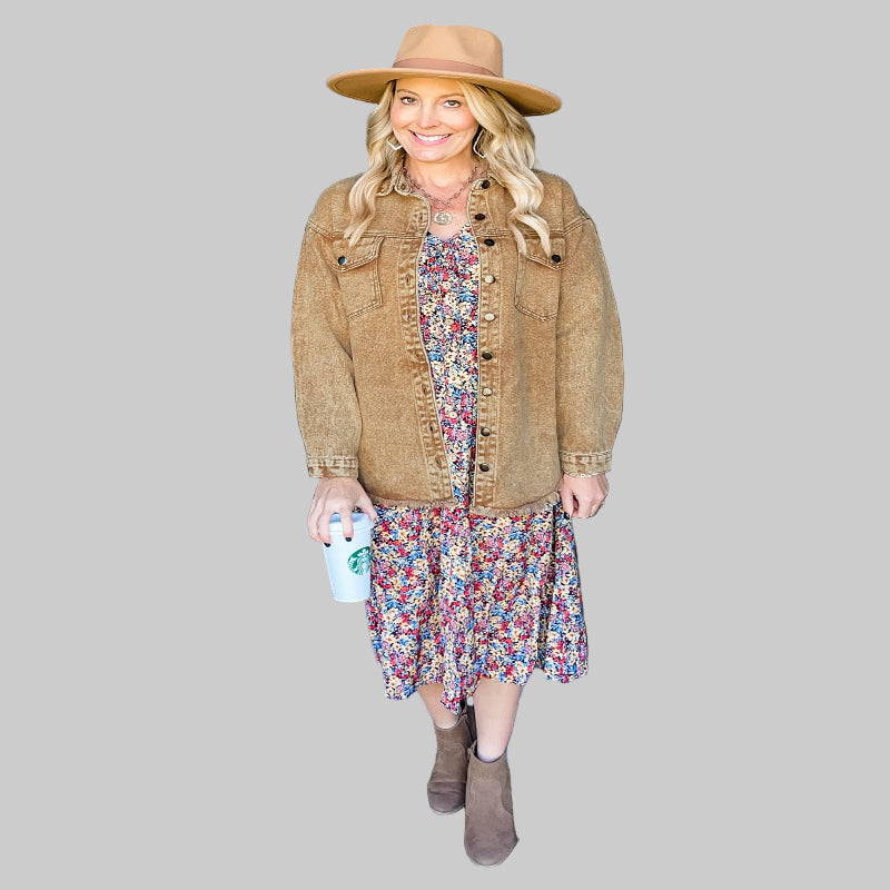 Women’s Casual Oversized Denim Shacket with Pockets – Fast Delivery - CasualFlowshop