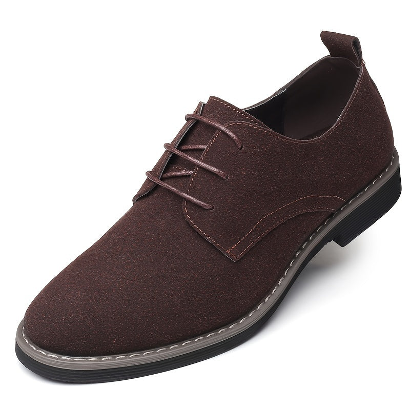 Men’s Business Dress Shoes – Faux Suede Black Lace-Up - CasualFlowshop