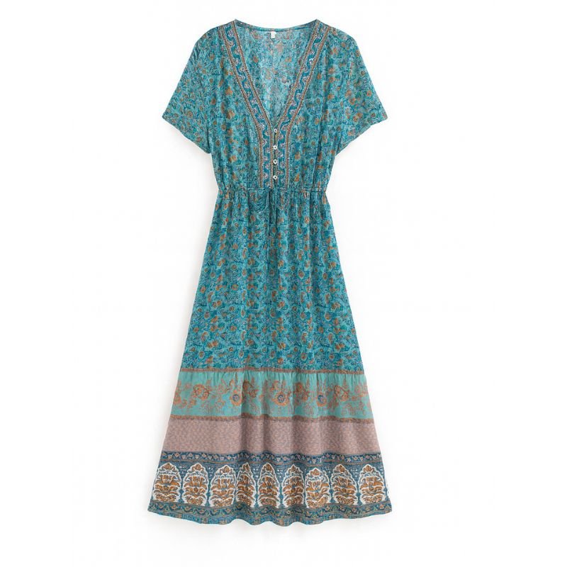 Chic_Spring_Floral_Dress_Ensemble_Green