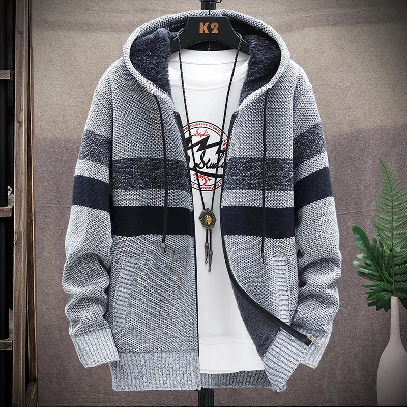 Men’s Hooded Knit Cardigan Coat – Comfort & Style for Every Occasion - CasualFlowshop