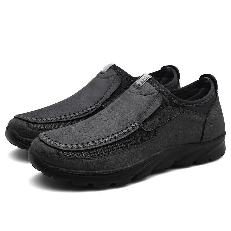 Men's Breathable Slip-On Loafer Sneakers Gray Color At Casualflowshop