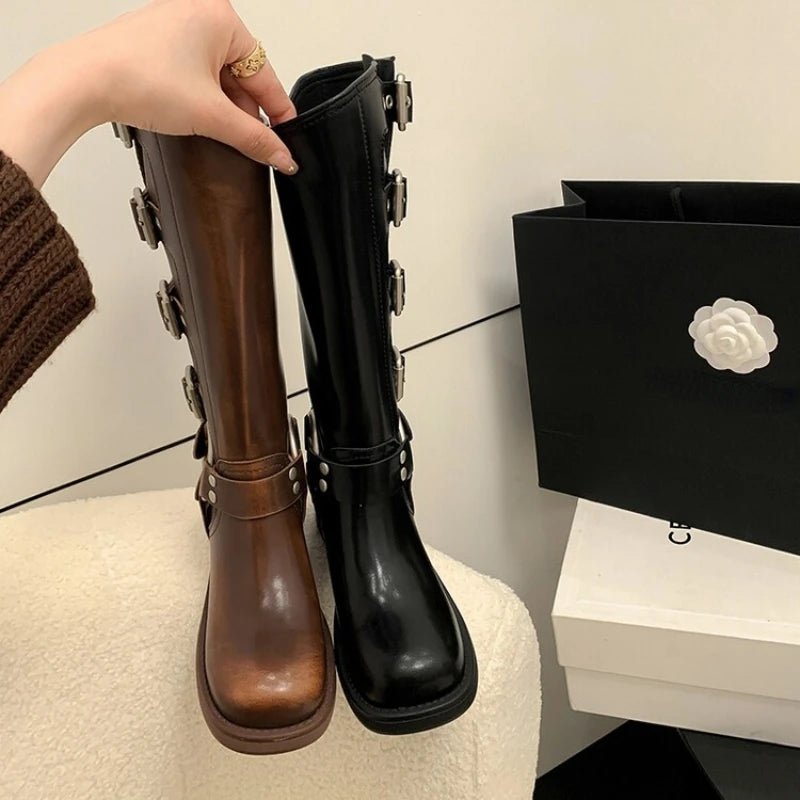 Knight Buckle Boots – Bold Style & Comfort - CasualFlowshop