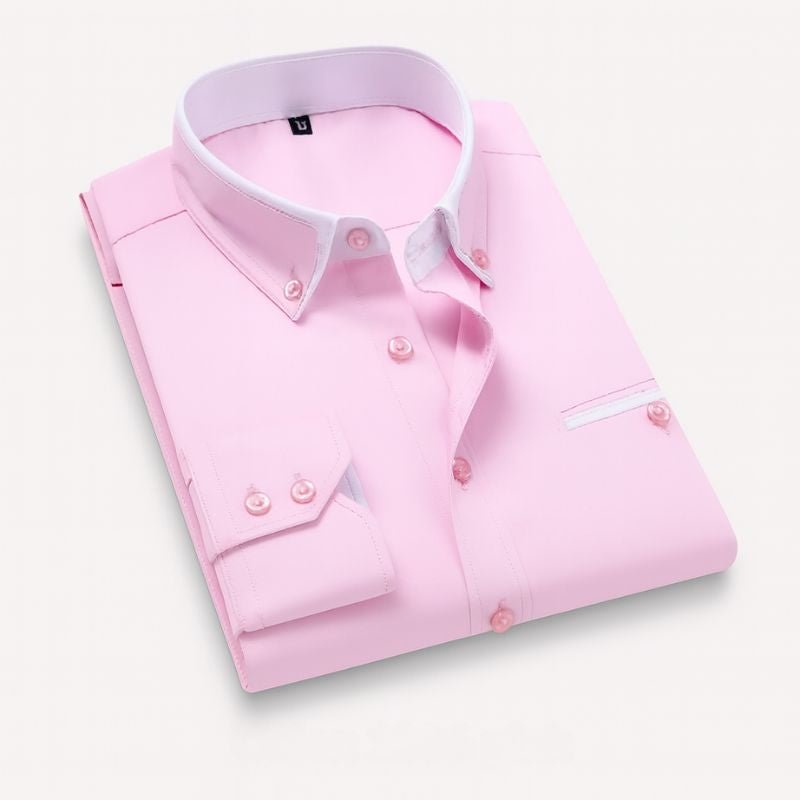 Men’s Long Sleeve Dress Shirt – Slim Fit Business Casual - CasualFlowshop