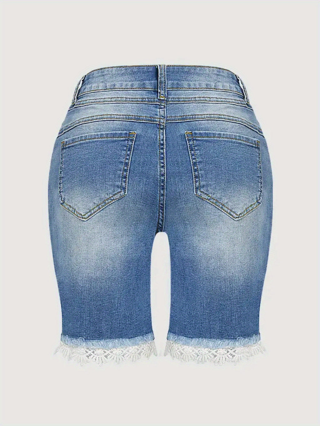 Women’s Blue Ripped Denim Shorts – Casual & Chic - CasualFlowshop
