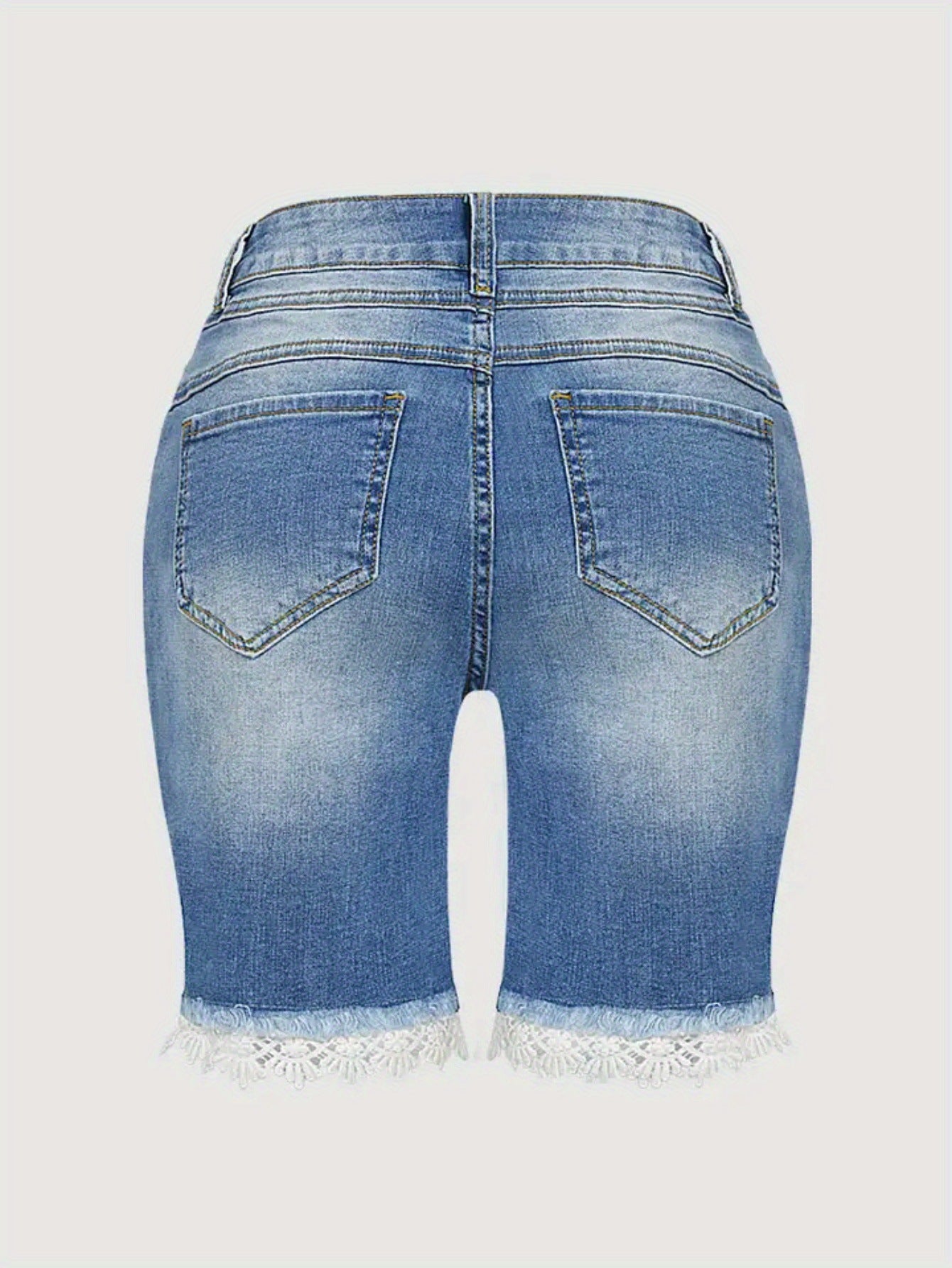 Women’s Blue Ripped Denim Shorts – Casual & Chic - CasualFlowshop