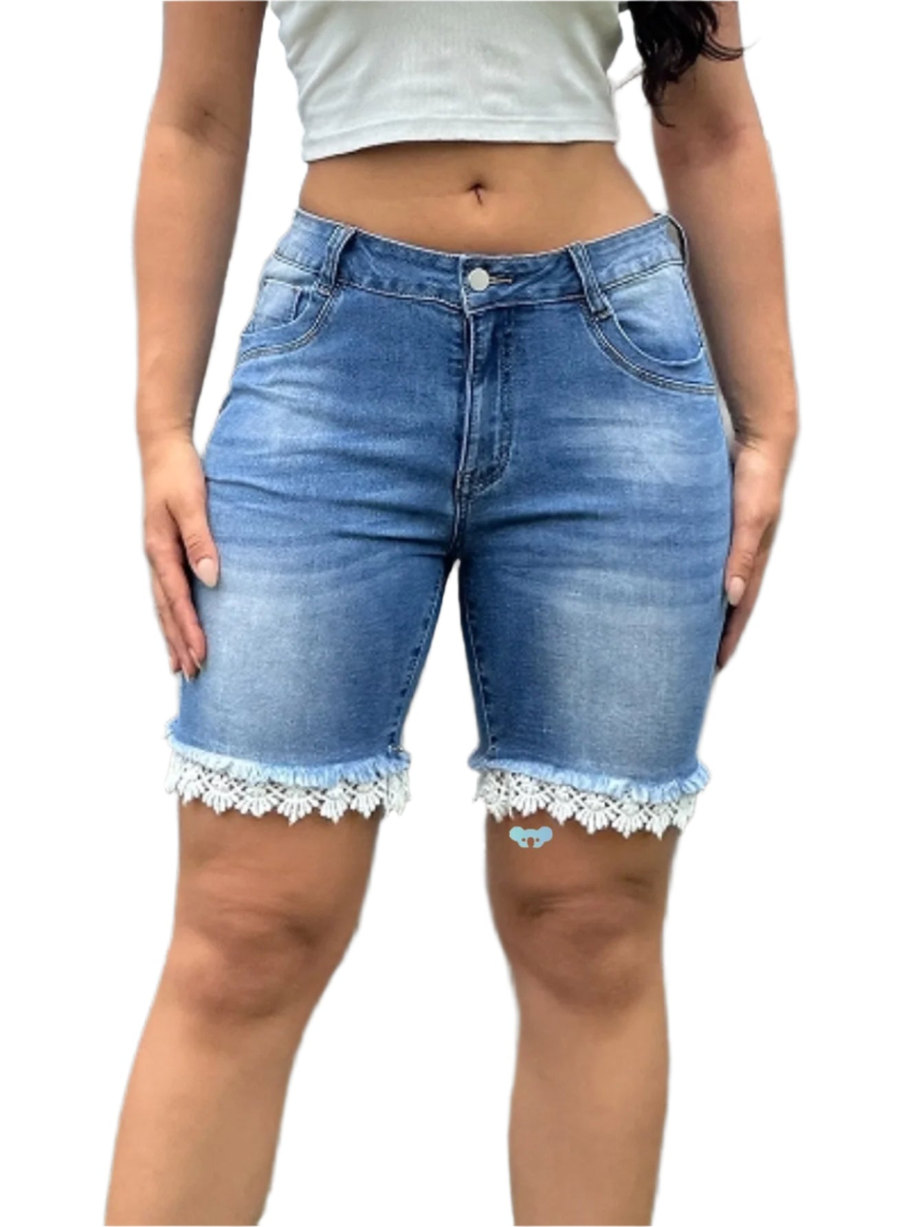 Women’s Blue Ripped Denim Shorts – Casual & Chic - CasualFlowshop