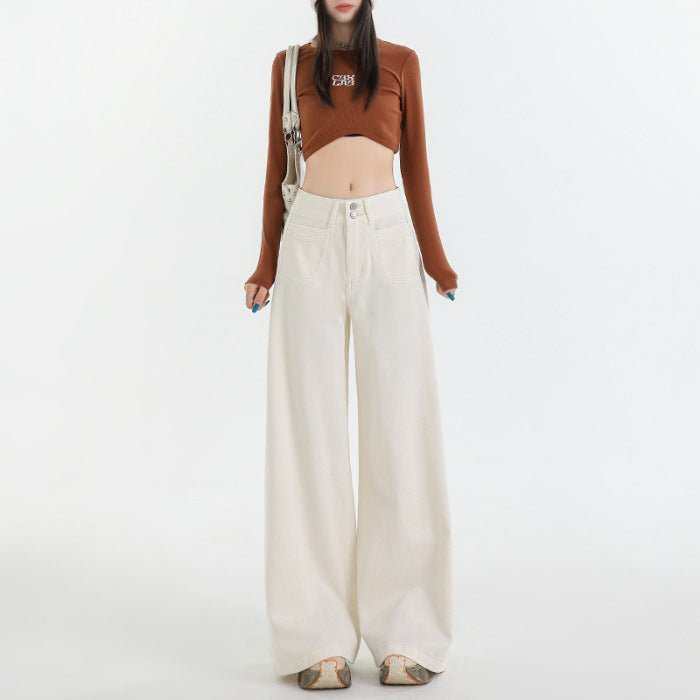 women wearing wide leg flare jeans high waist vintage outfit