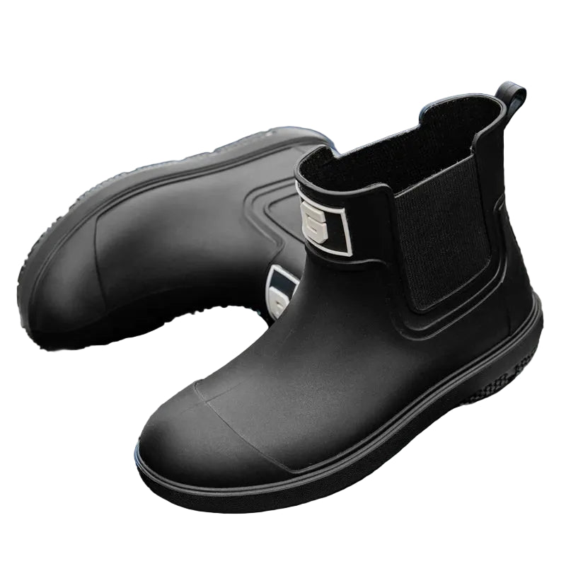 Urban Rain Defender waterproof black boots – front view