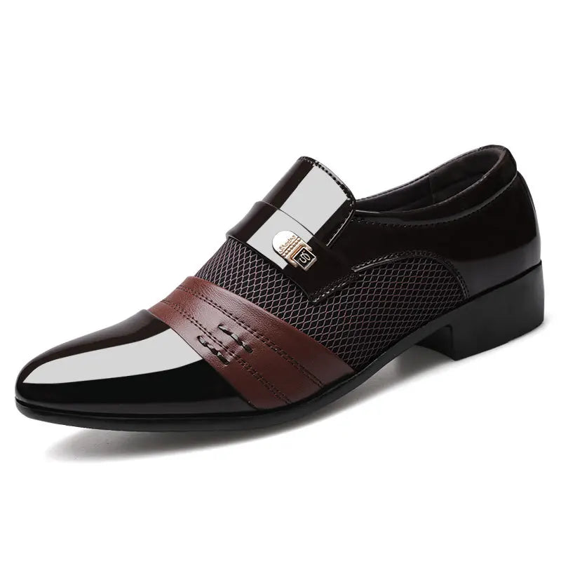 Black and brown Luxury Leather Men's Shoes on a white background