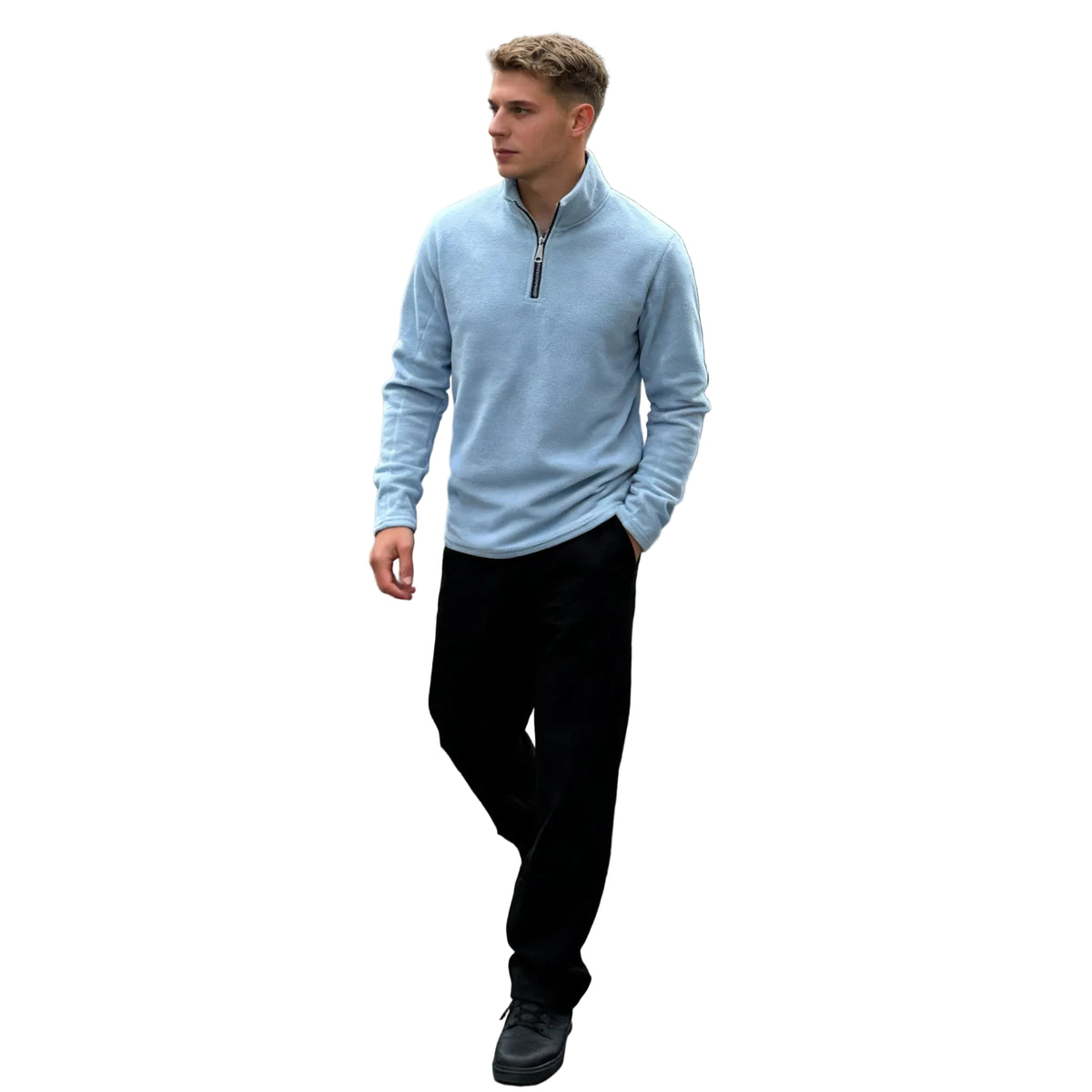 Men’s fleece half-zip pullover sweatshirt at Casual Flow Shop
