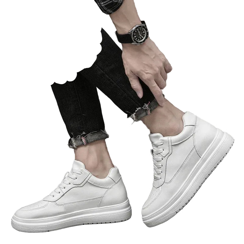 Men's Elevator Sneakers in White Color
