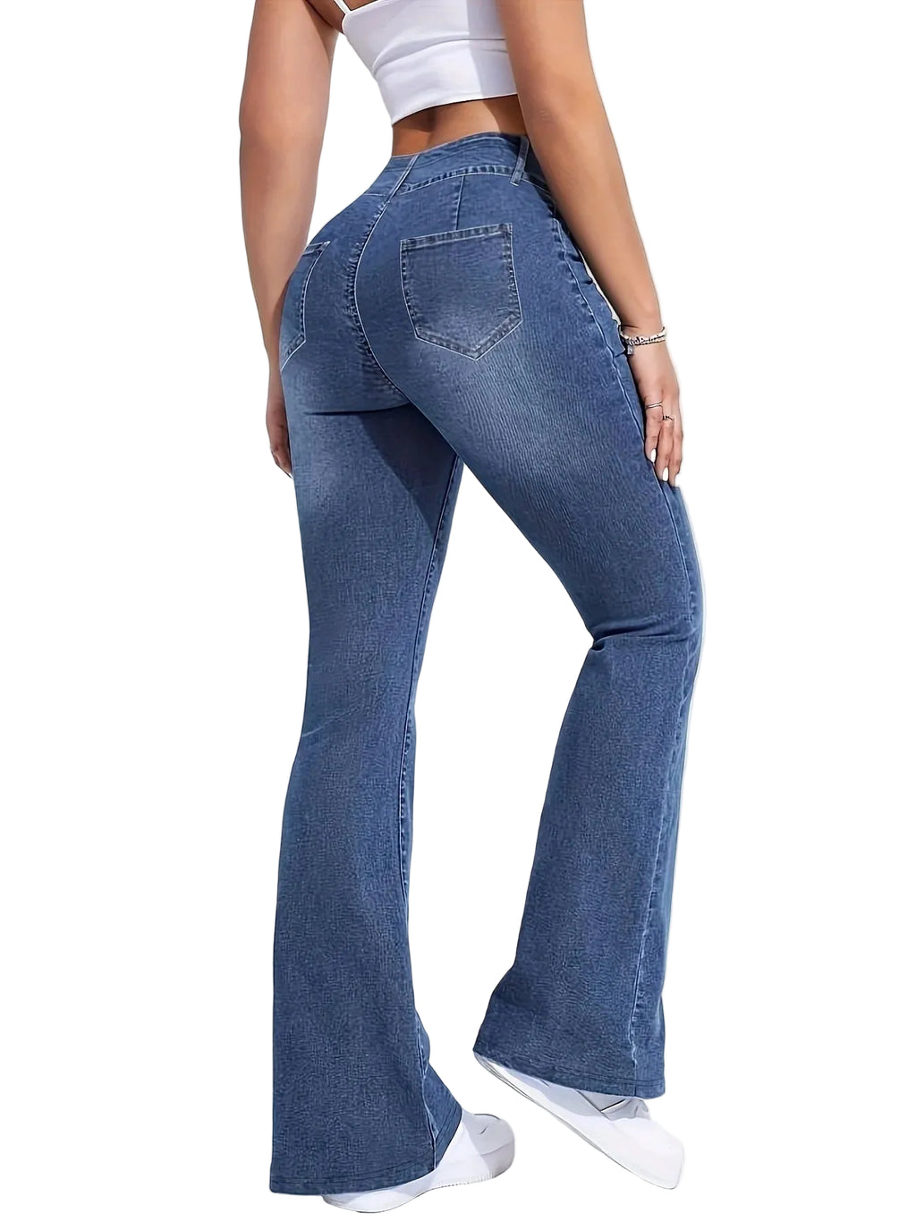 Women's high-waisted stretch leggings with a printed design at Casual Flow Shop